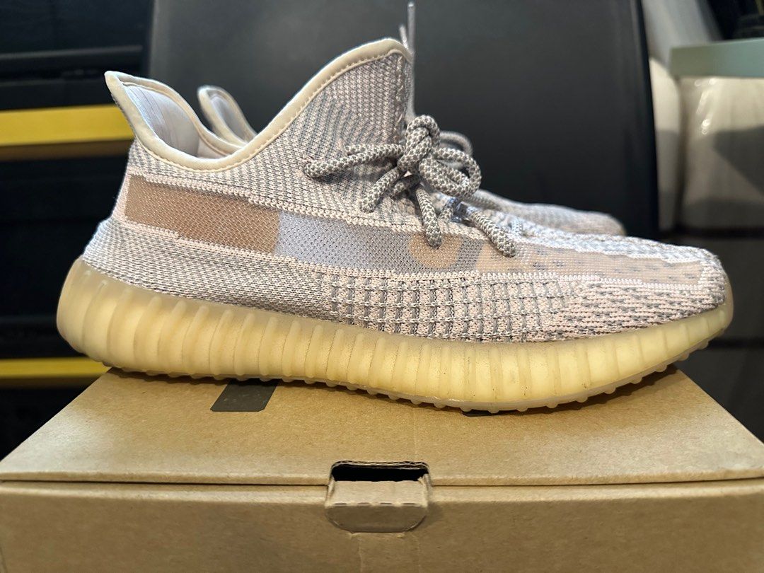 RUSH SALE! Yeezy 350 v2 Synth (Category: Sneakers) located in Makati City. Submitted by jillyyype (Listing ID 1378741888, Image 3). Description: Rarely used. Used only 5 times. 100000% original Rfs: Hubby has too many shoes. Please help me declutter 🫶🏻🤣 Price is slightly negotiable. I will not respond to low ballers. Thank you ☺️.