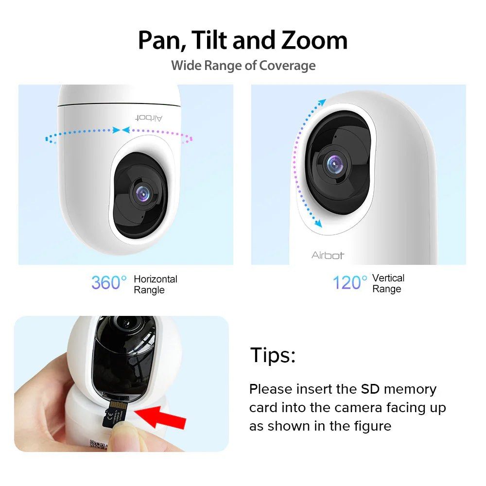 Airbot Home Security Wi-Fi Camera G7 (Category: Other Gadgets) located in Singapore. Submitted by clubnest (Listing ID 1378954046, Image 2). Description: Specifications Model | Airbot G7 Field of View | 360° Horizontal Resolution | 2560*1440 (4MP) Power Port | Type C USB Adapter Input | 100-240V, 50/60Hz, 0.3A Adapter Output | 5V, 1A (DC Power) Weight | 0.3KG Contents Inside Box 1 x Main body 1 x Power adapter 1 x Installation Kit 1 x Mounting Br