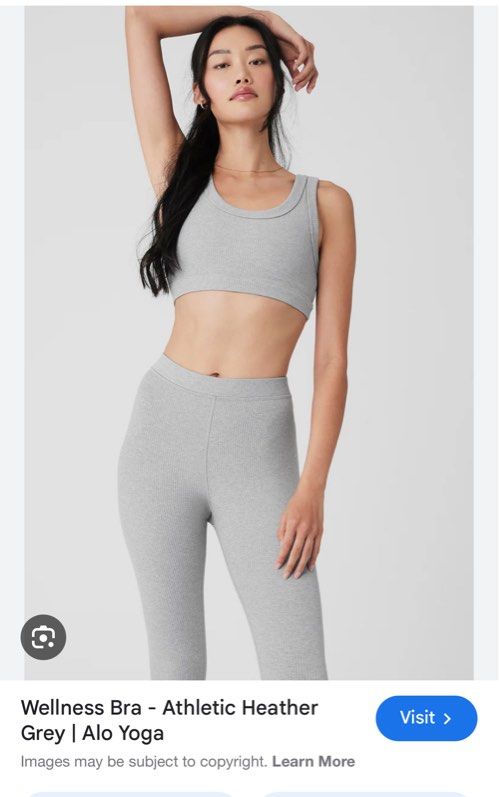 Alo Yoga Wellness Bra in Heather Grey (Category: Activewear) located in Singapore. Submitted by spellsonfilm (Listing ID 1379044608, Image 1). Description: I’ve worn it once only! .
