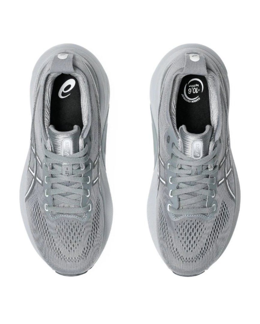 Asics Women Gel-Kayano 31 Running Shoes - Sheet Rock/White (Category: Sneakers) located in Singapore. Submitted by buyyyyyyyyyyyyy (Listing ID 1379013488, Image 2). Description: Excellent condition, worn twice only. Selling because it’s a bit tight on me. Some light soil stains, not for fussy buyers. Asics Gel-Kayano 31 running shoes. These shoes are a stylish grey color and feature the signature Asics design. They are perfect for running or ever