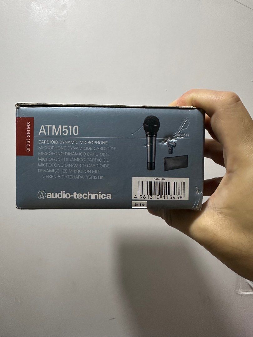 Audio Technica - ATM510 Dynamic Mic (Category: Microphones) located in Antipolo. Submitted by musicfromtheattic (Listing ID 1379045472, Image 2). Description: Audio Technica - ATM510 Dynamic Microphone Never been used. Complete accessories with box. Meetups: Only at Shopwise-Antipolo Delivery: Lalamove, Grab Payment through: BPI, Gcash, Paymaya.