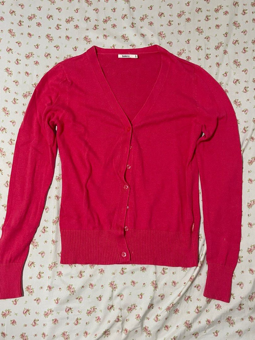 Baleno Hot Pink Cardigan (Category: Longsleeves) located in Manila. Submitted by mawiya.v (Listing ID 1378965583, Image 1). Description: Baleno Hot Pink Cardigan 💖 Details: • Color: Hot pink • Brand: Baleno • Best fit for Small Reason for Selling: Decluttering 🧺 PM if interested. SF shouldered by the buyer. 😊.