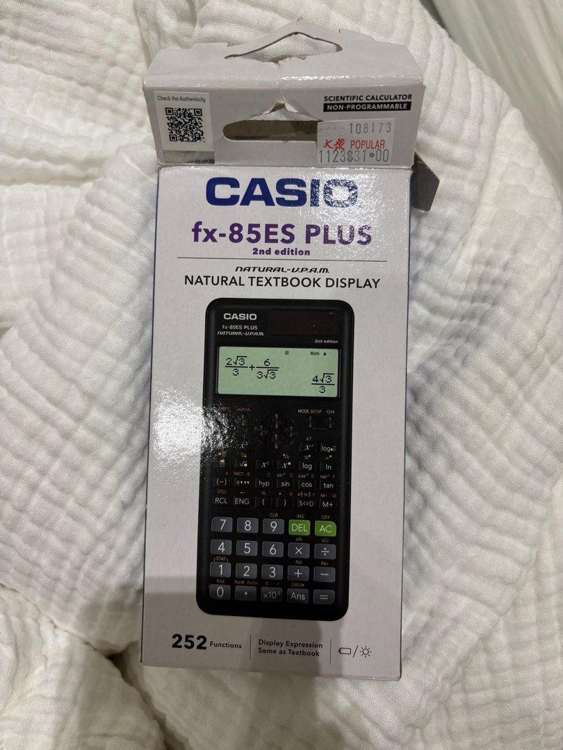 Casio fx-85ES PLUS 2nd Edition Scientific Calculator (Category: Other Gadgets) located in Singapore. Submitted by nagisacore (Listing ID 1378949323, Image 1). Description: Only used once or twice before I gave up on doing the SATs because math is too hard. .