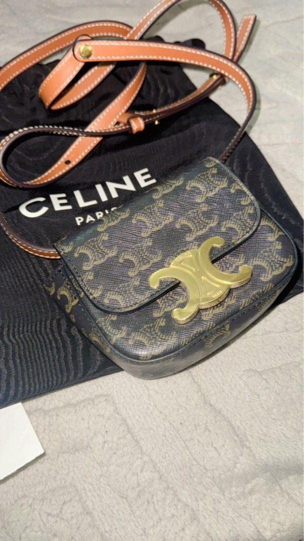 Celine Triomphe Bag in Brown (Category: Bags & Wallets) located in Singapore. Submitted by shasisters (Listing ID 1379078662, Image 1). Description: Authentic Celine Triomphe bag. Features a beautiful brown and gold color scheme. Includes dust bag and strap. In excellent condition, perfect for everyday use or special occasions..