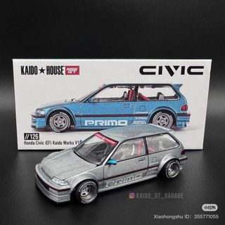 ミニカー KAIDO HOUSE KHMG141 HONDA CIVIC EF KANJO Kaido House x Mini GT 1:64 Honda Civic (EF) Kanjo V1 White