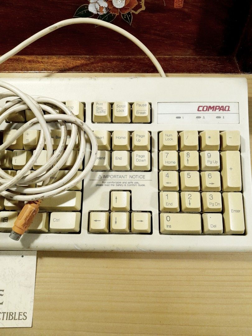 COMPAQ Computer Keyboard (Category: Computer Keyboard) located in Las Pinas. Submitted by 84vintage (Listing ID 1379026011, Image 2). Description: Vintage Compaq Keyboard PS2 Tested working. As is Actual photos posted. Please examine them carefully as they are part of the description. --📌 MUST READ Before Dealing with us 📌-- ⚠️Price is posted. No lowballs please. ⚠️Vintage items are only sold As Is Where Is. If you want new items without any fl