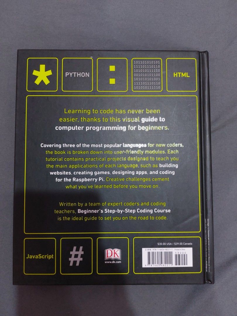 DK Beginners Coding (Category: Textbooks) located in Tuguegarao City. Submitted by goodbuyclutter (Listing ID 1378982719, Image 2). Description: Also available: Astronomy-880 Beginners Coding- 880 Dreams Unlock- 400 Medical symptoms-500 Sew step by step- 450 Live your best life- 400 How food works- 880 How the body works- 700 How philosophy works-880 Mythology timeless- 1,300.