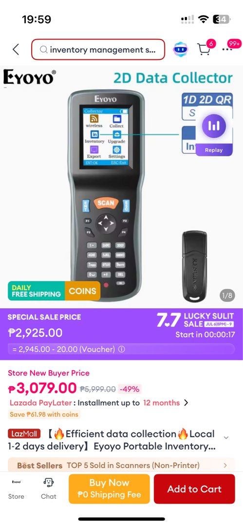 Eyoyo Barcode Scanner (Category: Printers, Scanners & Copiers) located in Subic. Submitted by bettina.t (Listing ID 1379059060, Image 1). Description: .