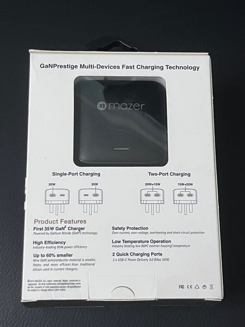 GaNPrestige Multi-Devices Fast Charging Technology 35W (Category: Chargers & Cables) located in Singapore. Submitted by lin_178 (Listing ID 1379092992, Image 2). Description: .
