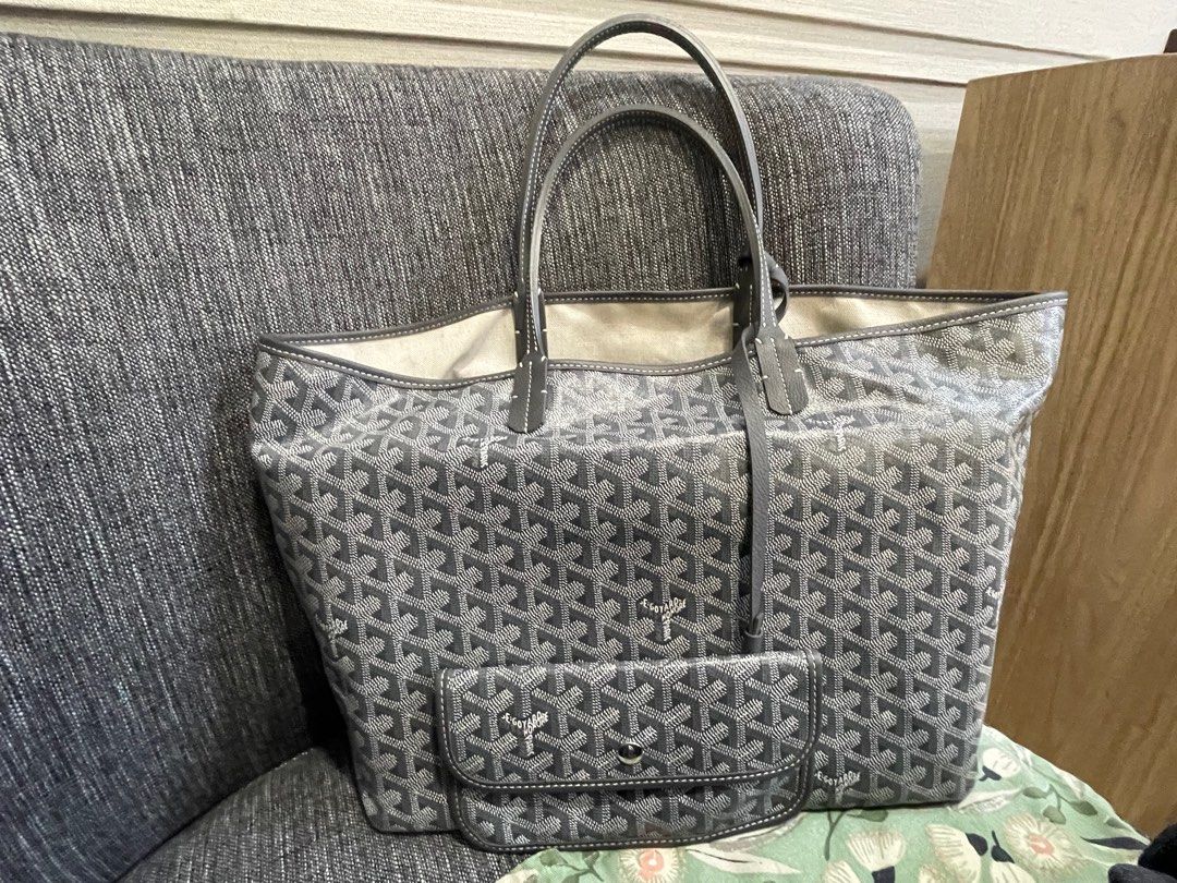 Goyard St. Louis Tote Bag & Pouch Set (Category: Bags & Wallets) located in Singapore. Submitted by goodbuy00 (Listing ID 1379070842, Image 1). Description: Authentic Goyard St. Louis tote bag in grey with matching pouch. Features the iconic Goyardine canvas. Includes the original dust bag. In excellent condition, ready for a new owner. Price is fixed. No low baller pls. Thanks in advance Purchase in June 2025. Local receipt . Full set . PM size 