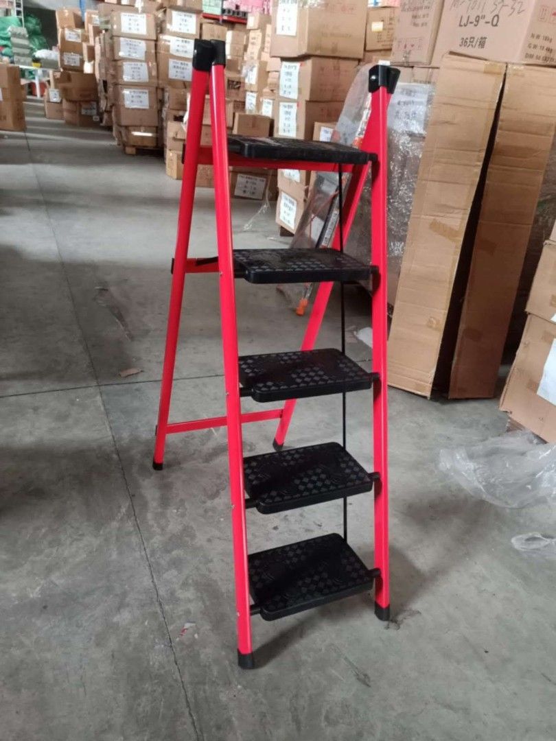 Ha A type ladder (Category: Ladders & Steps) located in Manila. Submitted by dolorchris69891 (Listing ID 1378958431, Image 2). Description: ** Metal Foldable Ladder 1 Color: Red / White / Black 3 steps - 1700 4steps - 1800 5steps - 1900 ALL STOCKS ON HAND ❗❗ DM 📩.