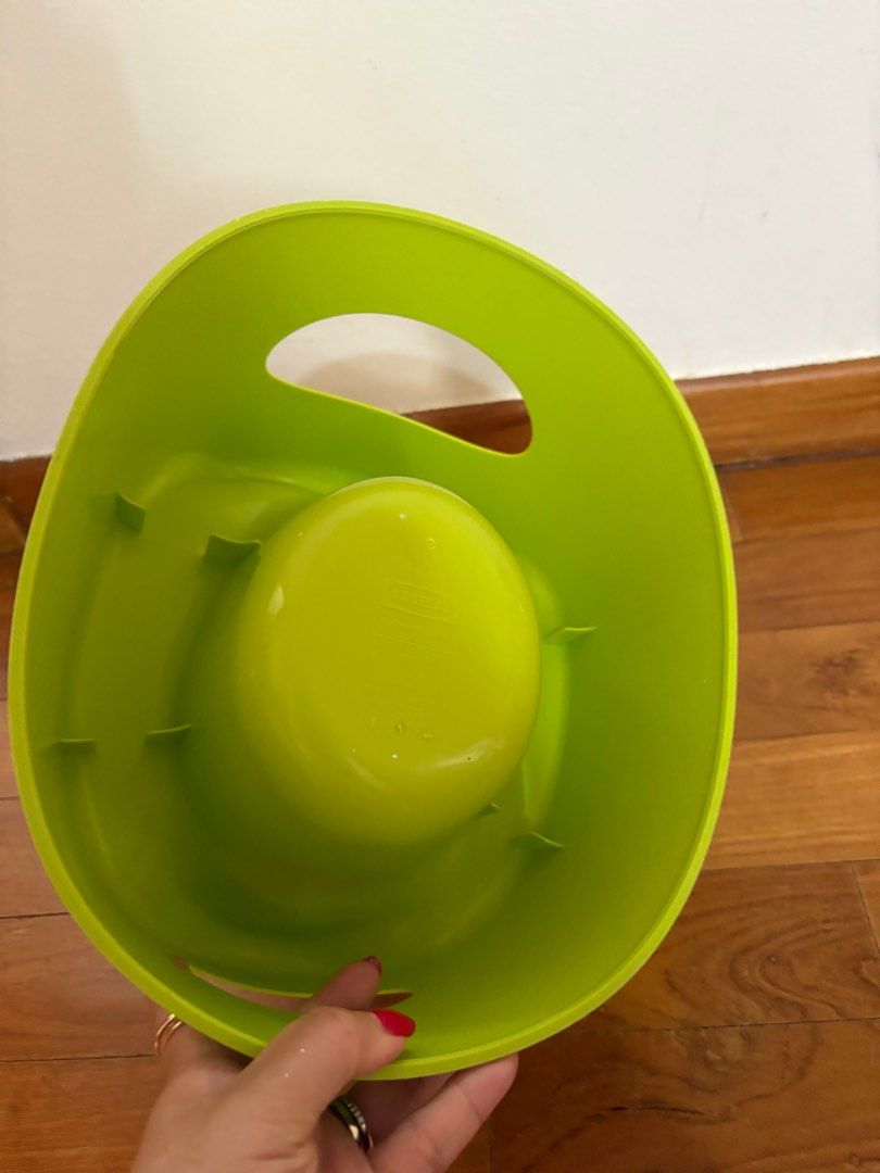 Ikea Green Potty (Category: Toilet Training) located in Singapore. Submitted by skincare_queen (Listing ID 1378939974, Image 2). Description: Free with any new purchase Otherwise $1 Self-collect at Joo Chiat This is a green potty, perfect for potty training. It is in good condition and has been lightly used. It is easy to clean and has a comfortable design for your little one. The potty is sturdy and stable..