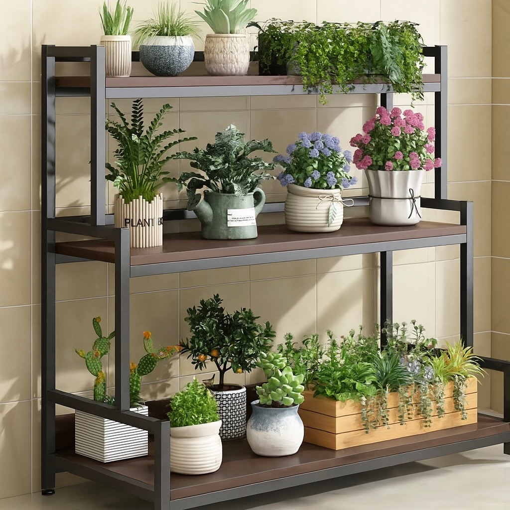 Indoor Plant Rack | Balcony Flower Rack | Garden Plant Pot Rack | 3 ...