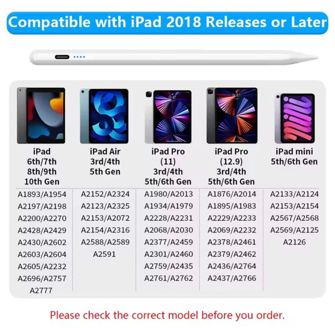 iPad Stylus Pen - Compatible with iPad 2018-2022 Touch Stylus Pen for iPad & iPhone | Apple Device Compatible (Category: Other Mobile & Gadget Accessories) located in Singapore. Submitted by dills4chip (Listing ID 1379095514, Image 2). Description: 🖊️ Write, draw, and navigate with ease using this sleek stylus pen! ✅ Compatible with iPad models (2018–2022) ✅ Also works with iPhone and most capacitive touchscreen devices 💡 Great for note-taking,
