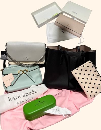 Kate Spade & Furla Handbags, Wallets, Accessories (Category: Bags & Wallets) located in Singapore. Submitted by rk013 (Listing ID 1379104218, Image 1). Description: All pictures of actual products in good conditions, branded items come with pouch & bag, some with tags still attached All prices negotiable as I'm moving and everything has to go! Message me with your offer (: - Kate Spade Laptop Bag with pouch $200 - Kate Spade Dual Colour Crossbody