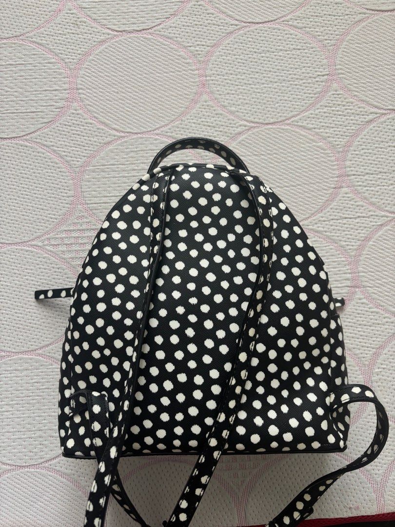 Kate Spade Polka Dot Backpack (Category: Backpacks) located in Makati City. Submitted by fittedsecond (Listing ID 1378988184, Image 2). Description: brand new, never used original and authentic, bought in kate spade store in USA pretty polka dot pattern is very trendy rn!.
