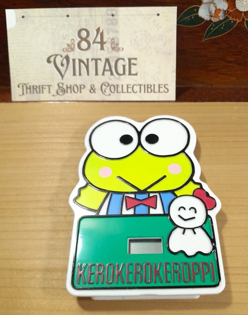 Keroppi Display with Digital Clock (Category: Vintage Collectibles) located in Las Pinas. Submitted by 84vintage (Listing ID 1378952464, Image 2). Description: Original Kerropi Sanrio character. No battery for testing. Sold As Is only Actual photos posted. Please examine them carefully as they are part of the description. --📌 MUST READ Before Dealing with us 📌-- ⚠️Price is posted. No lowballs please. ⚠️Vintage items are only sold As Is Where Is
