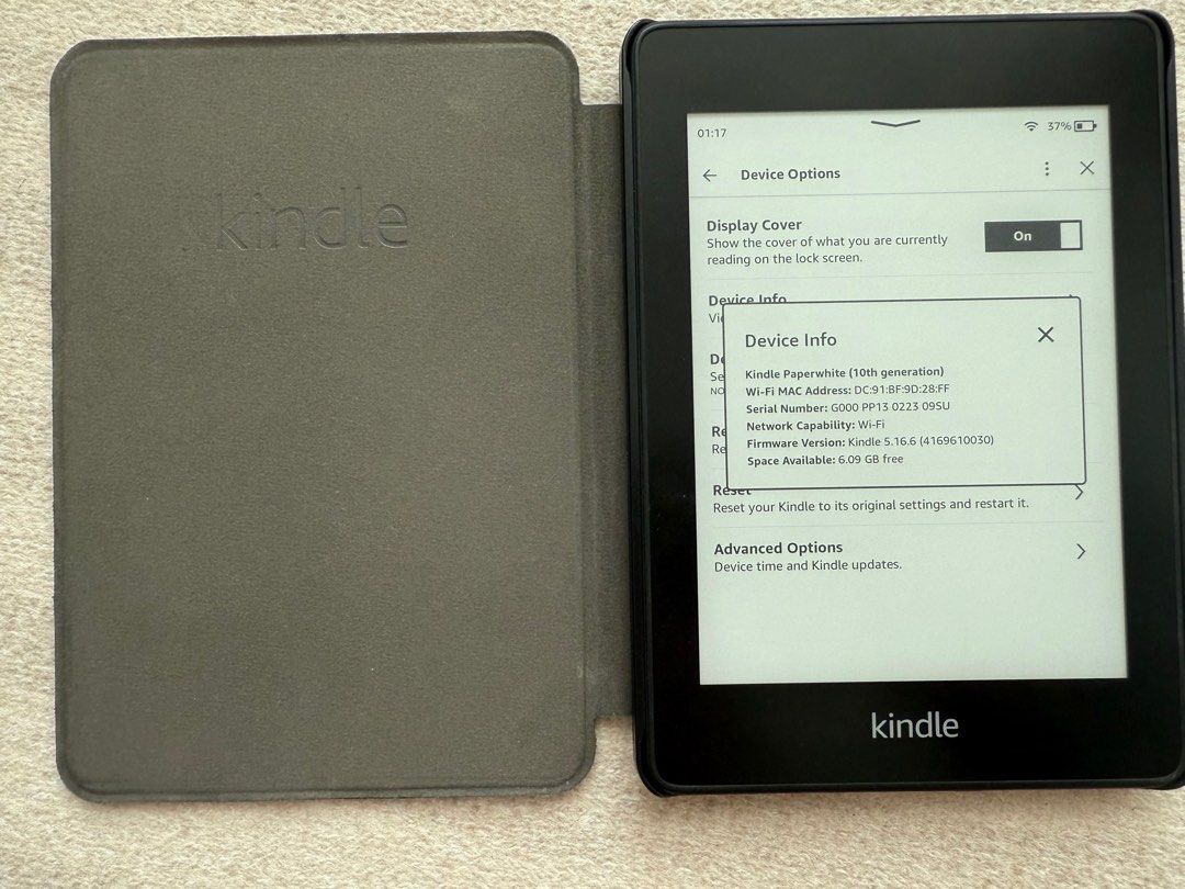 Kindle Paperwhite (10th Gen) with Cover (Category: E-Readers) located in Singapore. Submitted by mojoking (Listing ID 1378929699, Image 1). Description: Lightly used Kindle Paperwhite (10th generation) e-reader with a matching smart cover. The cover is in good condition. The screen is in excellent condition. Includes the original geekbit cover..