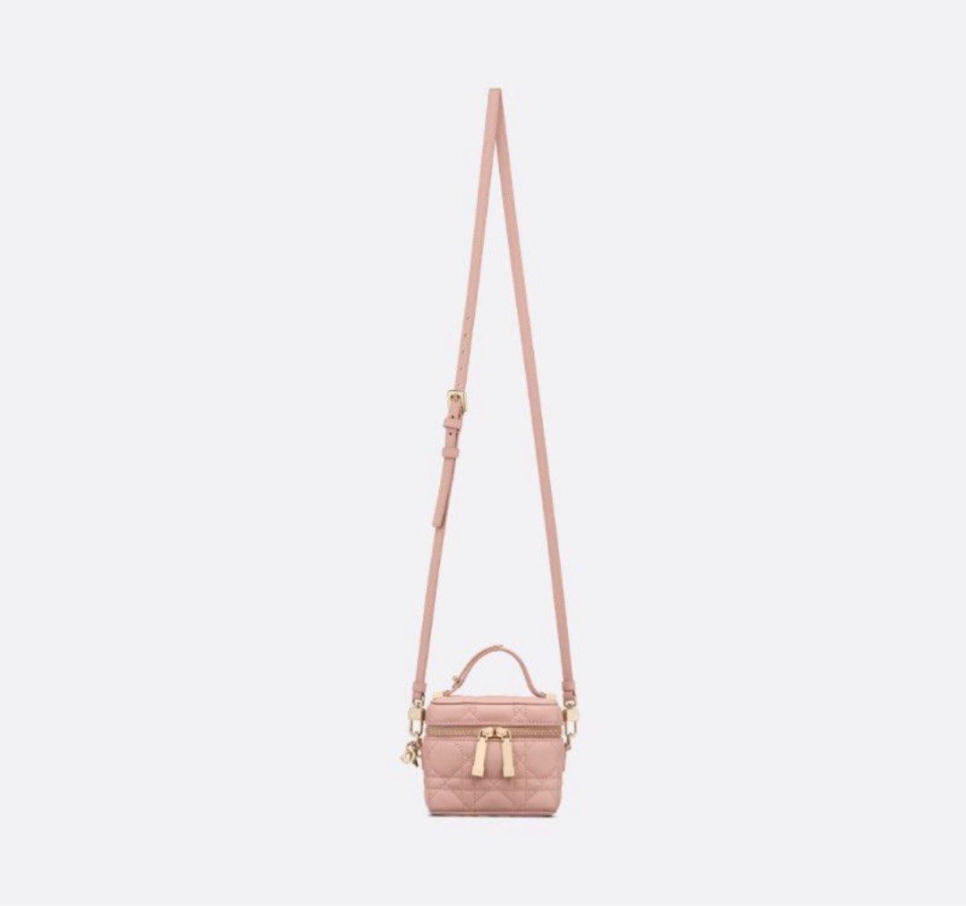 Lady Dior Micro Vanity Case – Rose des Vents Cannage Lambskin (Category: Bags & Wallets) located in Singapore. Submitted by bellaaxman (Listing ID 1379089171, Image 3). Description: ✨ Authentic Dior Micro Vanity Case 💗 Beautiful Rose des Vents pink in classic Cannage lambskin 👜 Features signature Dior charms and top handle 💼 Comes with crossbody chain – perfect for essentials like cards & lipstick 🔹 Condition: Like new 🔹 Includes: Full set –