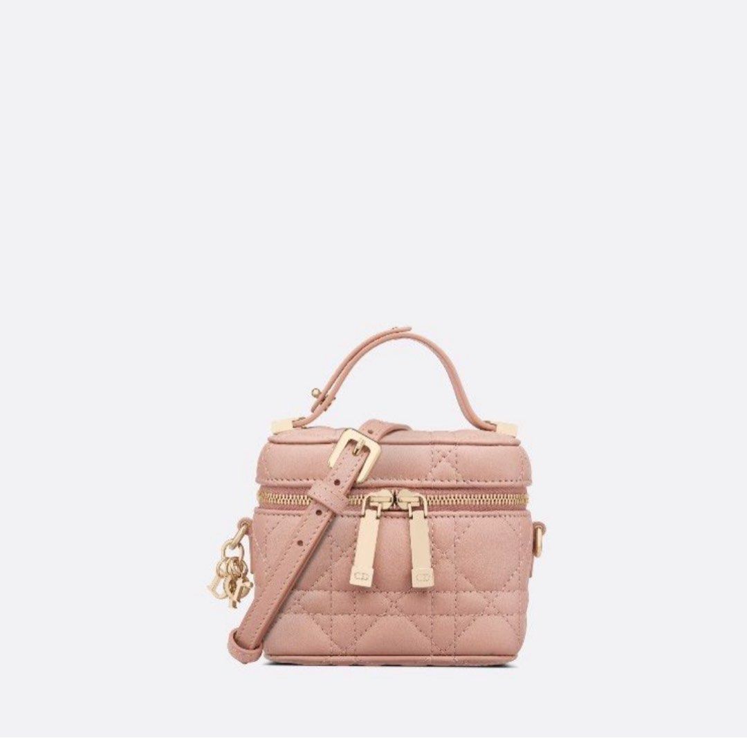 Lady Dior Micro Vanity Case – Rose des Vents Cannage Lambskin (Category: Bags & Wallets) located in Singapore. Submitted by bellaaxman (Listing ID 1379089171, Image 1). Description: ✨ Authentic Dior Micro Vanity Case 💗 Beautiful Rose des Vents pink in classic Cannage lambskin 👜 Features signature Dior charms and top handle 💼 Comes with crossbody chain – perfect for essentials like cards & lipstick 🔹 Condition: Like new 🔹 Includes: Full set –