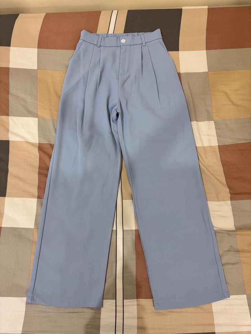 Light Blue Slacks (Category: Other Bottoms) located in Manila. Submitted by ireneglin (Listing ID 1379110811, Image 1). Description: Medium size, fits 27 Garterized .
