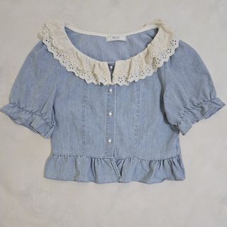 Made in Korea  Ruffle Denim Top/Outer Korean Lace Collar Denim Top/Outer Two-Way64200820732291110