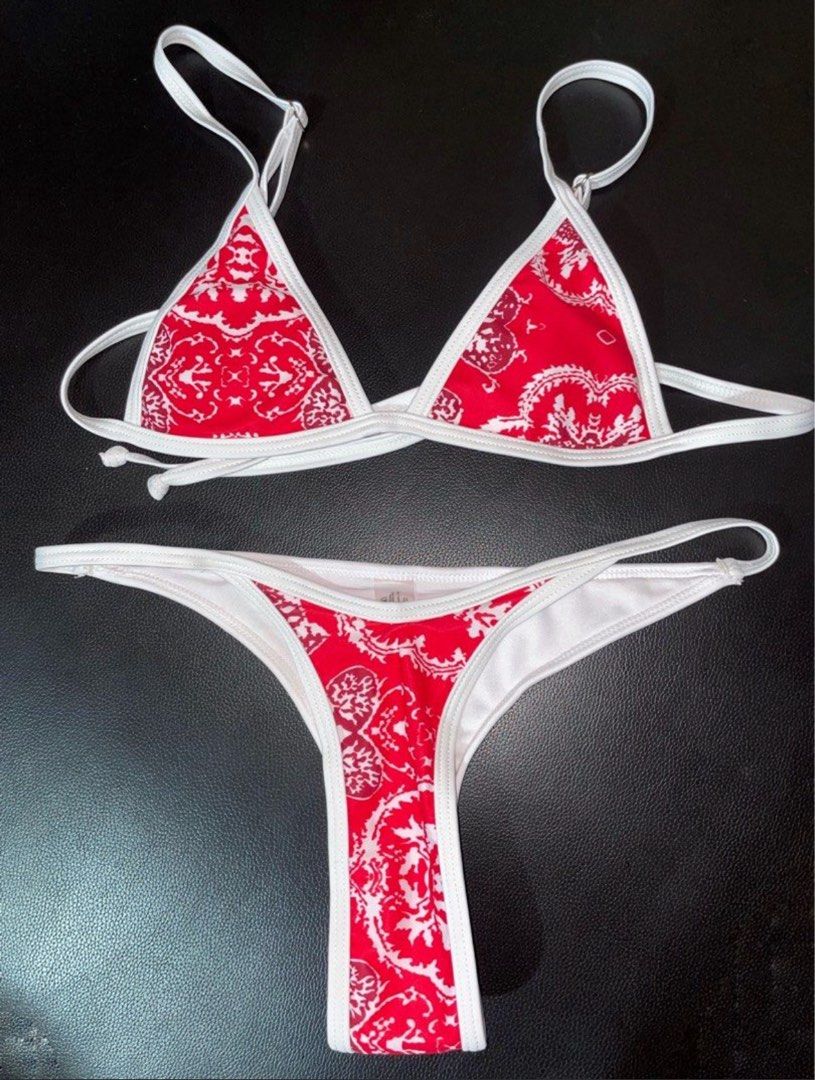 RED Bikini Set (Category: Bikinis & Swimsuits) located in Caloocan City. Submitted by mimi.declutters12 (Listing ID 1379120549, Image 1). Description: MOP: Gcash or BDO MOD: Lalamove or Gogoexpress.