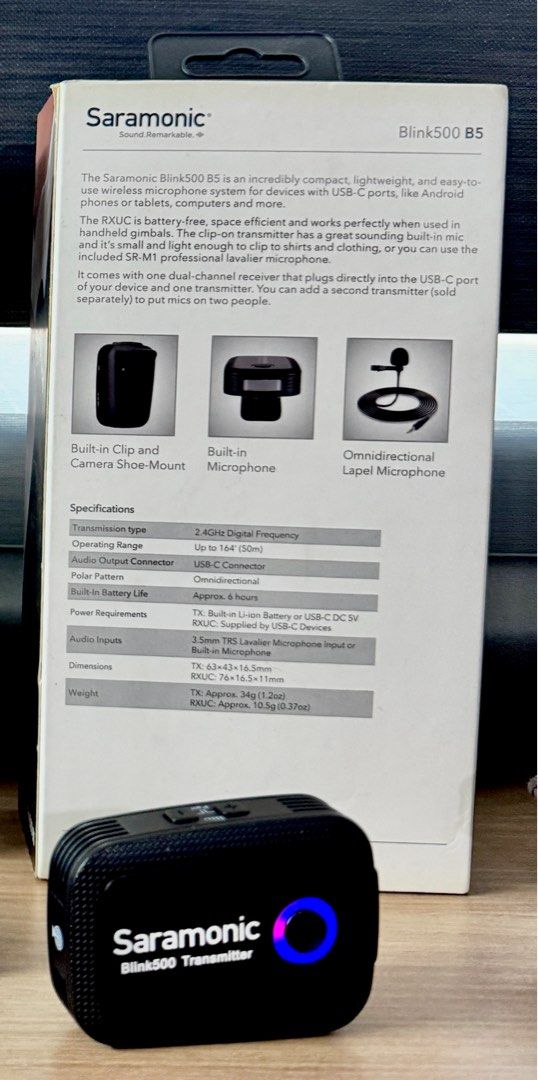 Saramonic Blink500 Wireless Microphone System63222274878977113