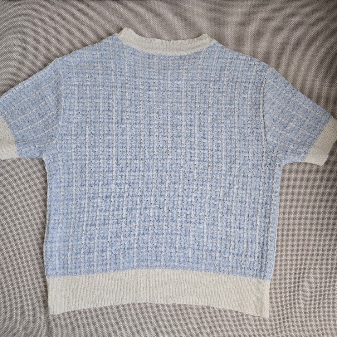 Spao Blue Blouse (Category: Blouses) located in Quezon City. Submitted by ahlexaa (Listing ID 1379011826, Image 3). Description: Brand: Spao Size: Small Color: Blue Usage: Used once for a shoot Flaws: None 💸 Payments via Gcash only 🚚 Shipping from QC, via Grab/Lalamove, Gogoexpress. Fee c/o buyer ❌️ No returns or exchanges. All sales are final.