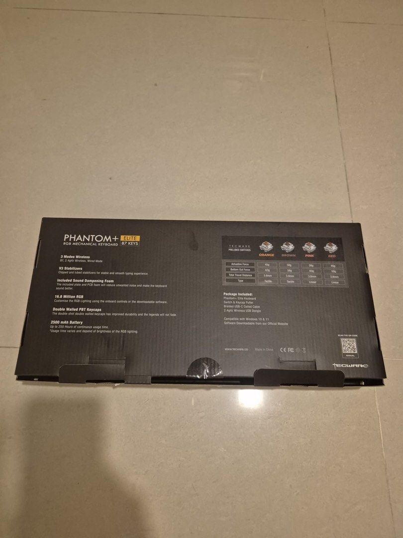 Tecware Phantom+ Elite RGB Mechanical Keyboard  Pink Linear Switches + FREE Full Set Akko Blue Switches worth $2563220268250113114