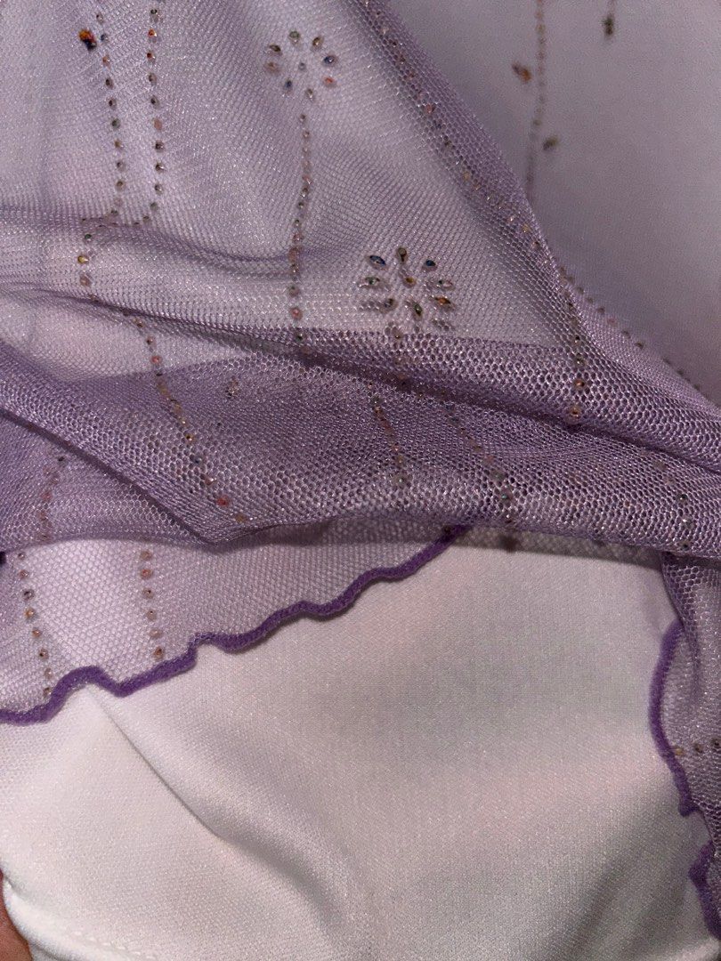 Thrifted y2k purple cami (Category: Blouses) located in Singapore. Submitted by astronaht (Listing ID 1379112497, Image 3). Description: the beads were already faded when i thrifted it but the mesh is in very good condition. i dont reach for this top because (oversharing) it reminds me of a certain person that i dont see anymore Lol. pls help to give this lovely top a new purpose other than haunting me. and at a steal some more! i thrifted it for