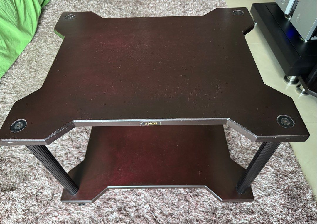 Tiglon Magnesia TMR-2 rack (Category: Other Audio Equipment) located in Singapore. Submitted by darknightdk (Listing ID 1378997650, Image 2). Description: Tiglon Magnesia TMR-2 tier Hifi rack. Comes with 300mm post. Bottom shelve has some minor marks near the edges (see pic). Made in Japan. Price is firm. Probably the best value vs performance Hifi rack available. Google for the many excellent reviews! .