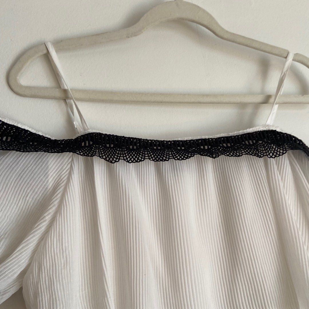 white off-shoulder summer dress (Category: Dresses) located in Quezon City. Submitted by fleurcore (Listing ID 1379083035, Image 2). Description: — perfect for summer or any events! 🤍 — super comfy and flowy — off shoulder w/ strap — best fits small-medium frames 💌 dm for more pics/inquiries (can’t guarantee ww pics but can provide close ups) 🏷️: summer beach island girl graduation dress sunday dress.
