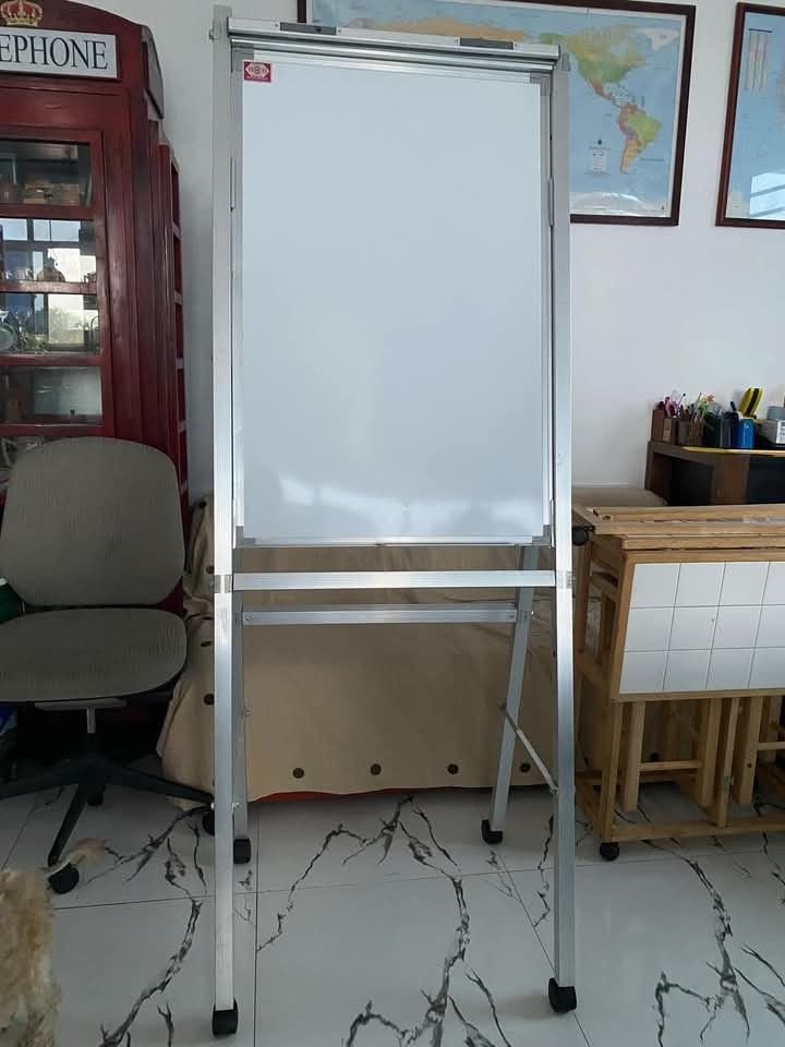 Whiteboard with stand and wheels (Category: Other Home Furniture) located in Binan City. Submitted by plesisrhin96177 (Listing ID 1379115650, Image 3). Description: For sale !! For sale !! USED GOOD WHITEBOARD📣📣 Whiteboard With stand Available Non-magnetic Limited stock !! Used Good Order na po Kyo! 2x3ft size We deliver via lalamove or Do Pick-up Pm is the key 📩❤️.