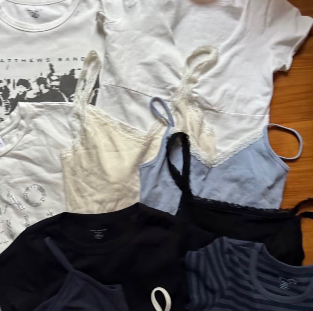 Y2K tank top baby tee lace vintage top brandy melville white fox clothes bundle wholesale (Category: Shirts) located in Singapore. Submitted by meowsicle (Listing ID 1378979692, Image 3). Description: Y2K tank top baby tee lace vintage top brandy melville white fox clothes bundle ALL 14 tops FOR $126!! !! Fast deals all 14 for $110 (deal in a day) No exchange/ refunds No extra pictures or measurements will be given. Some are insp of the brand (i 