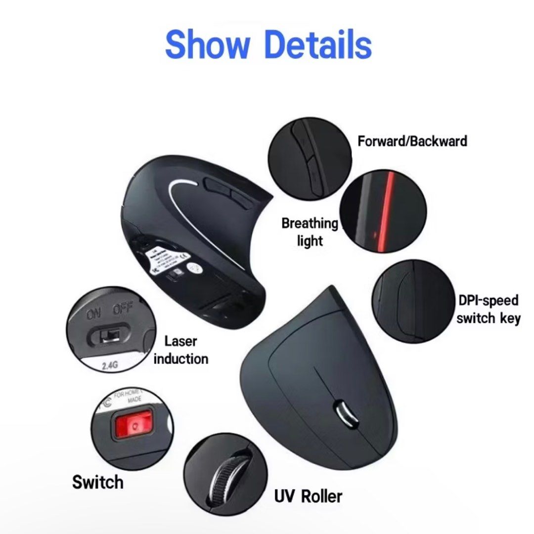 YISONG Wireless Charging Bluetooth Mouse Silent Ergonomic Mouse Comfort Grip63205302001153112