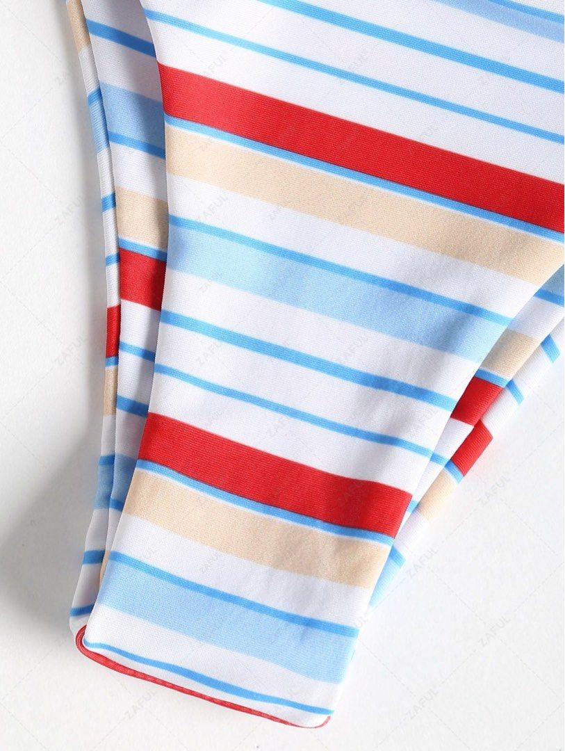 Zaful Tube Stripes Bikini | Multicolor | Two Piece (Category: Bikinis & Swimsuits) located in Makati City. Submitted by veentaph (Listing ID 1379113814, Image 3). Description: - Price Posted is FIXED - No Bidding / First to pay gets the item. - Brand New - RFS: Wrong Size - Size S on tag - Fits XS to S Colors may look different depending on lighting. 🚚 : J&T / Lalamove 🧾: GCASH/BPI/COD 📍: Makati.