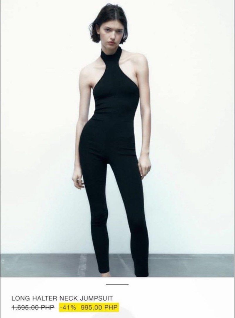 Zara halter jumpsuit (Category: Jumpsuits) located in San Pedro. Submitted by graeeee (Listing ID 1379106728, Image 1). Description: so flattering sa body! i have sizes in small-large ü.