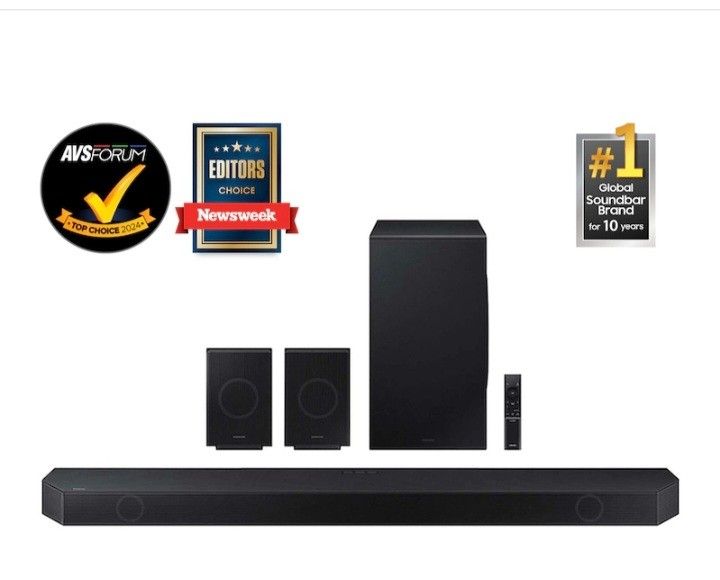 11.1.4CH DOLBY ATMOS SOUNDBAR HW-Q990D WITH WIRELESS ACTIVE SUBWOOFER & WIRELESS REAR SURROUND SPEAKERS / FLAGSHIP MODEL (Category: Soundbars, Speakers & Amplifiers) located in Singapore. Submitted by infinity207 (Listing ID 1379241307, Image 1). Description: SAMSUNG 2024 RATED BEST SOUNDBAR HW-Q990D. (FLAGSHIP MODEL) RETAIL PRICE $2899. NOW: $1098 LIMITED SETS! BRAND NEW LOCAL SET SEALED 1 YEAR LOCAL WARRANTY BY SAMSUNG SELF COLLECTION AVAILABLE