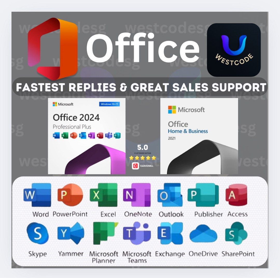 2024 Microsoft Office | Excel | PowerPoint | Word - Professional Plus 2021 / 2024 | Home & Business 2021 Lifetime | 365 Office Yearly | Windows & Mac (Category: Software) located in Singapore. Submitted by westcodesg (Listing ID 1379268801, Image 1). Description: 🖥 Microsoft Office – Lifetime & Subscription Keys at the Best Price! Choose from a range of permanent licenses and Office 365 subscriptions tailored for Windows and Mac users. 💵 Pricin