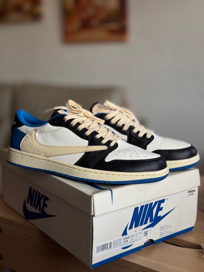 Air jordan 1 travis scott fragments (Category: Sneakers) located in Mandaluyong City. Submitted by JC0930 (Listing ID 1379131661, Image 1). Description: Jordan 1 Low Travis Scott Fragment Size 13 US Used (9/10) Local release ₱65,000 (negotiable) Parañaque Unli vouch / video call / legit check 100% authentic or moneyback guarantee if proven fake Dm 📩.
