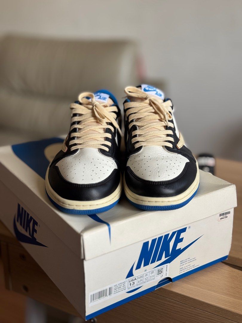 Air jordan 1 travis scott fragments (Category: Sneakers) located in Mandaluyong City. Submitted by JC0930 (Listing ID 1379131661, Image 2). Description: Jordan 1 Low Travis Scott Fragment Size 13 US Used (9/10) Local release ₱65,000 (negotiable) Parañaque Unli vouch / video call / legit check 100% authentic or moneyback guarantee if proven fake Dm 📩.