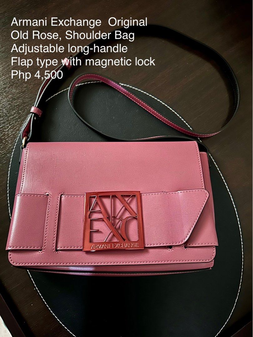 Armani Exchange Original (Category: Shoulder Bags) located in Quezon City. Submitted by spatio (Listing ID 1379259887, Image 1). Description: Long handle. No issues. Armani exchange original. Color - old rose Magnetic lock flap type .