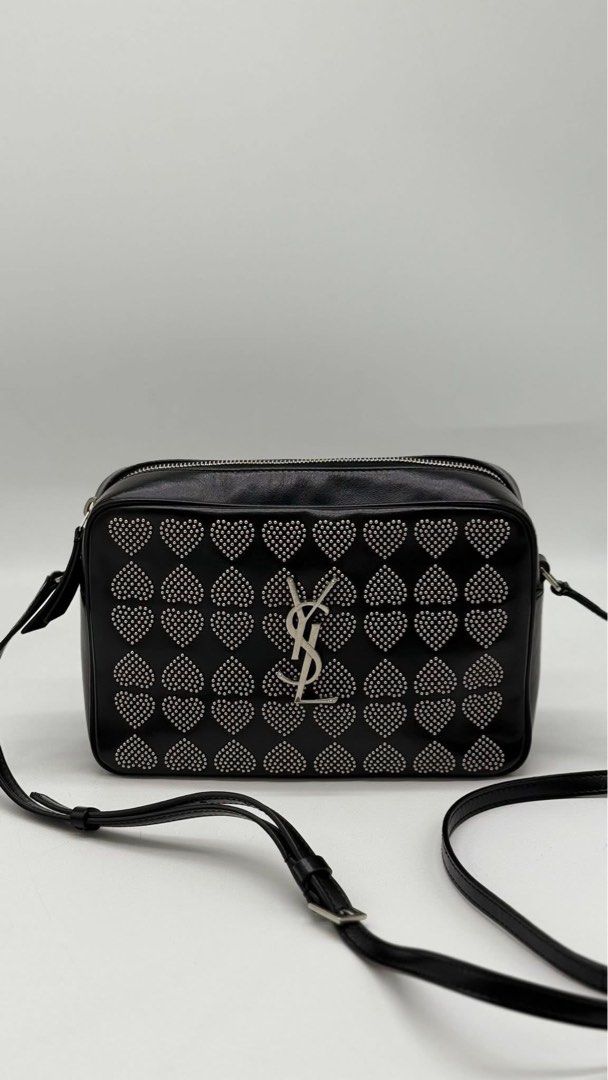 Authentic Ysl camera bag heart studded (Category: Luxury Bags & Wallets) located in Quezon City. Submitted by jhaediah (Listing ID 1379309054, Image 1). Description: Ysl camera bag heart studded no flaws original preloved .