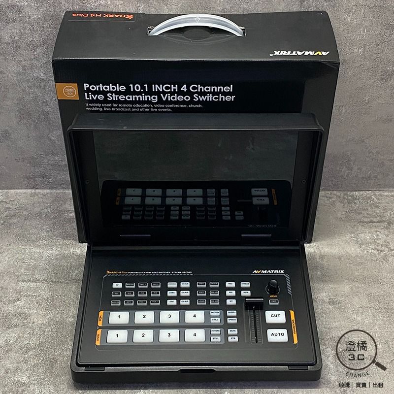 由 change12336 (刊登 ID 1379152651，圖片 1) 提交，位於 台北市 (Taipei) 的 『澄橘』AVMATRIX SHARK H4 串流視訊導播機4路HDMI 保固中《二手》A77413 (類別：其他音響配件及設備)，說明：AVMATRIX SHARK H4 串流視訊導播機4路HDMI 保固中 黑 2026/3/27(數位小兔) 功能正常 88%新，機身殼有一處小顆傷或小掉漆，其他僅正常使用小細紋，請參閱賣場圖片 盒裝+充電器 本賣場商品因於店家同步銷售流通快，請於下標前先詢問是否有貨。 ( 下標後如需自取請參閱關於我中的店家資訊。) 下標後請於 3 天內完成交易，並將您的收件資料填寫於買賣留言板中。 ( 請留收件人姓名、地址、電話。) 賣場交易方式 : 到店自取、超商取貨付款、信用卡(店家使用)、輕鬆付(黑貓宅配)。 購買前如有任何問題請多利用問與答或賣場即時通，若我們未回覆您的問題，表示不同意或未讀您的發問，若已下標將以網頁說明為主。 保固中商品如有故障