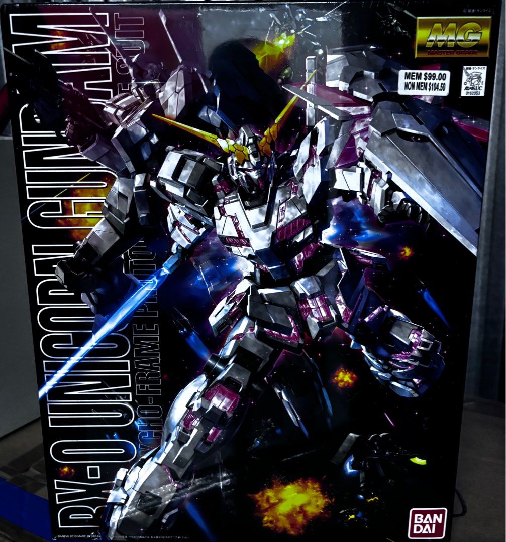Bandai Master Grade (MG) 1/100 scale RX-0 Unicorn Gundam Ver. (Category: Gundam Model Kits) located in Singapore. Submitted by aklck (Listing ID 1379280313, Image 1). Description: MISB unopened .
