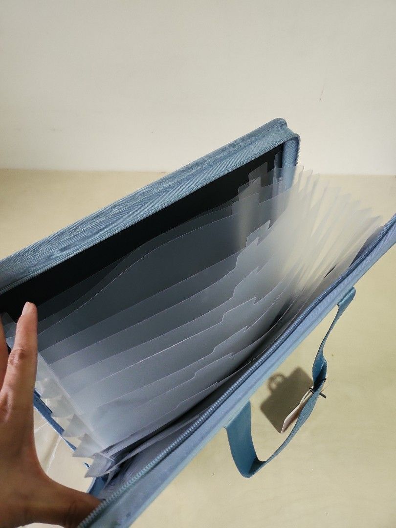 Blue document bag (Category: Laptop Bags & Sleeves) located in Quezon City. Submitted by prelovedisle.ph (Listing ID 1379211342, Image 2). Description: Brandnew a4 size document bag. No issues. Wysiwyg. #documentbag #bluedocumentbag.
