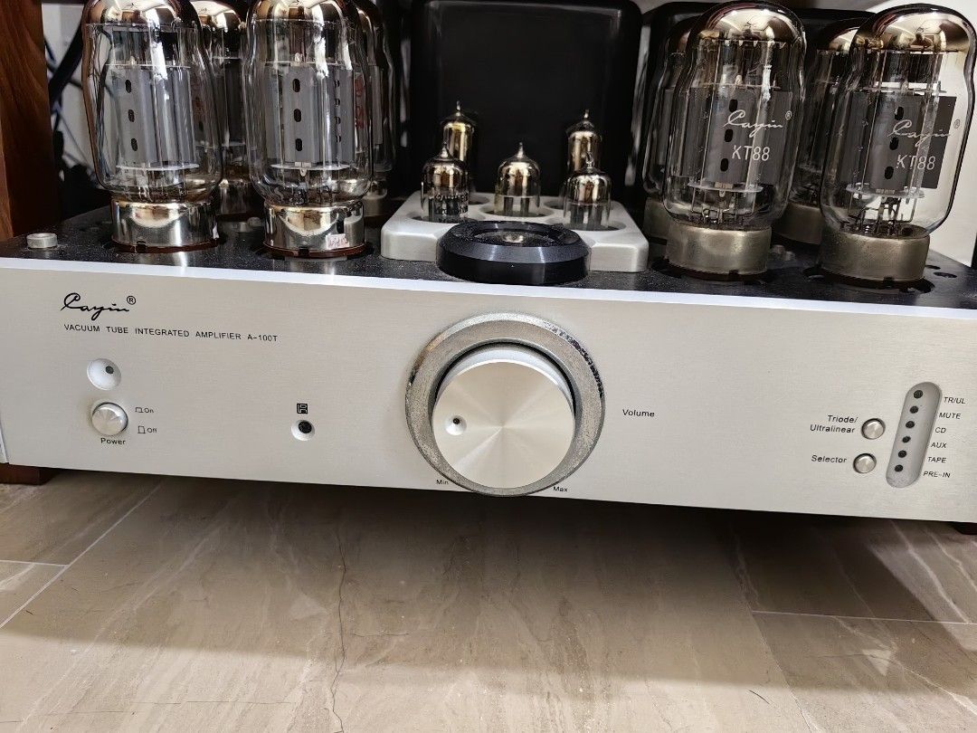 Cayin A-100T Vacuum Tube Integrated Amplifier (Category: Other Audio Equipment) located in Singapore. Submitted by iancalim (Listing ID 1379192923, Image 2). Description: Cayin A100T tube amp for sale Amazing warm and powerful sound. if you know what you are doing in audio, you wud appreciates this is a serious piece of tube amp. one of the select few units that's have genuine point to point wiring this amp is HEAVY thanks to the custom made toro