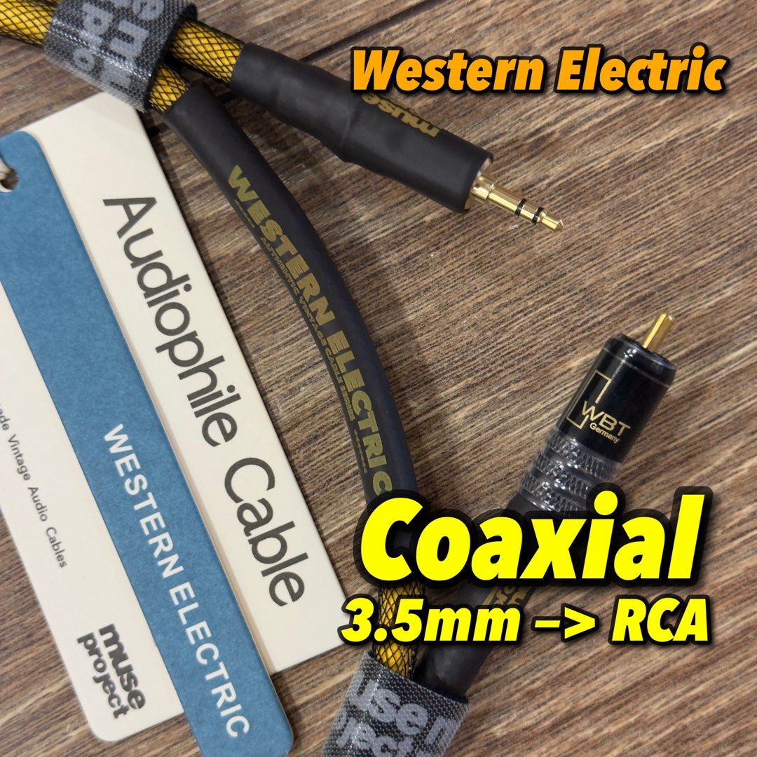 Coaxial 3.5mm to RCA • Western Electric •2ft