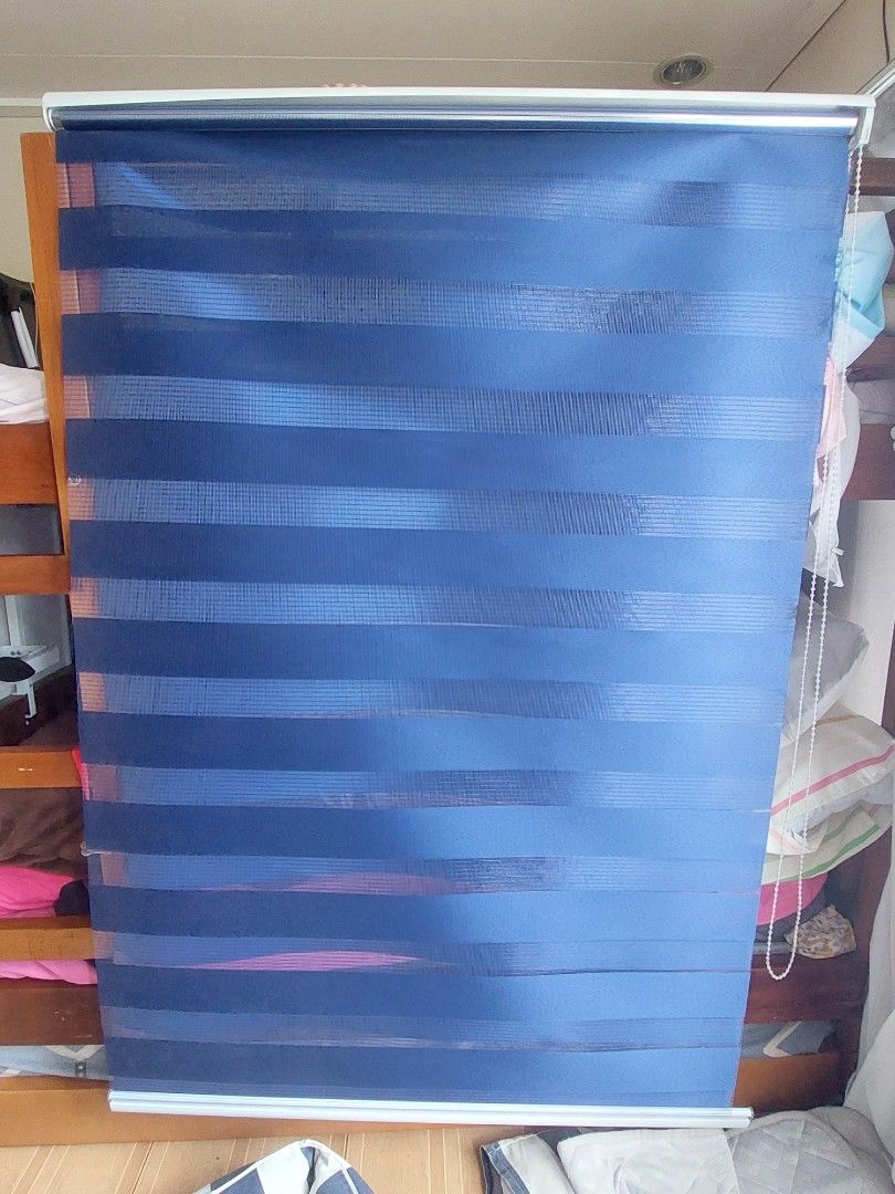 Curtain Roller Blinds (Dark Blue) (Category: Curtains & Blinds) located in Marikina City. Submitted by margahuela (Listing ID 1379186372, Image 3). Description: Curtain Roller Blind (dark blue color) with bracket attachment Size: 120×180cm RFS: not being used ships via Lalamove only or pick-up.